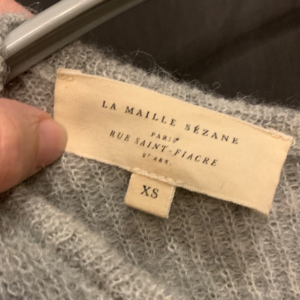 Sezane Gaspard cardigan in Mottled Grey - Picture 3 of 9